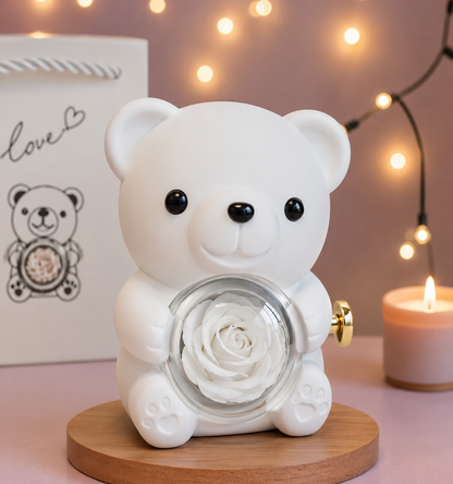 💜 Hgfnvllc® Eternal Love Rose Bear ✨ Romantic Preserved Rose Teddy Bear Gift Box for Her