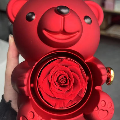 💜 Hgfnvllc® Eternal Love Rose Bear ✨ Romantic Preserved Rose Teddy Bear Gift Box for Her