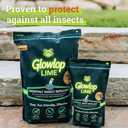 【Glowlop】Lime Insect Repellent, Multi-Purpose Pet Friendly Pest Control & Deodorizer for Home, Garden, Yard & Chicken Coop Protect Homes-9YOE9
