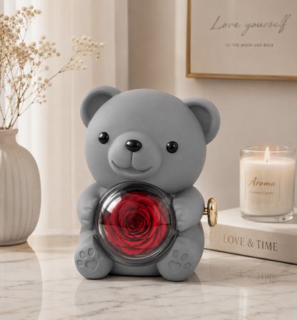 💜 Hgfnvllc® Eternal Love Rose Bear ✨ Romantic Preserved Rose Teddy Bear Gift Box for Her