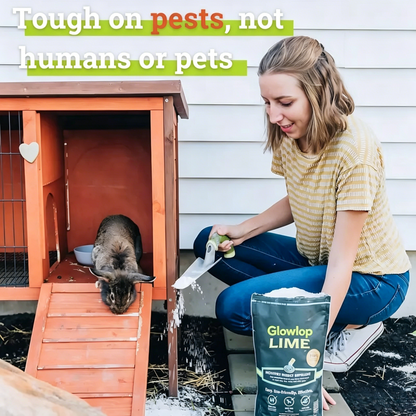 【Glowlop】Lime Insect Repellent, Multi-Purpose Pet Friendly Pest Control & Deodorizer for Home, Garden, Yard & Chicken Coop Protect Homes-9YOE9
