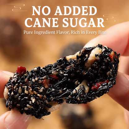 Intangible Heritage 5-Treasure Black Sesame Balls – Nine-Steamed & Nine-Sun-Dried Traditional Craft & Repair Damaged Hair&Promote Sleep-9YOE9