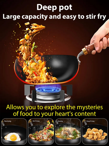 [Uncoated healthy pot] Traditional Forged Big-Belly Pot-9YOE9