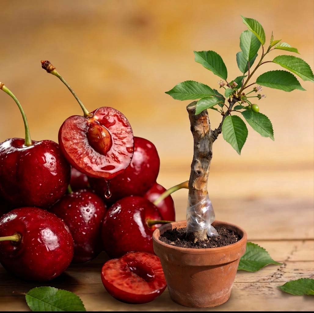 🍒Black Cherry Plant Kit – American & Chilean Varieties for Home Garden 8HZAN8