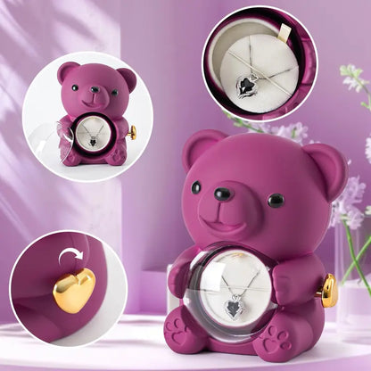 💜 Hgfnvllc® Eternal Love Rose Bear ✨ Romantic Preserved Rose Teddy Bear Gift Box for Her