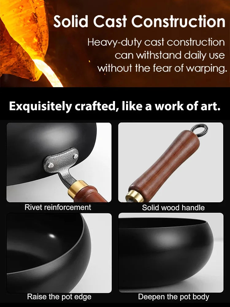 [Uncoated healthy pot] Traditional Forged Big-Belly Pot-9YOE9