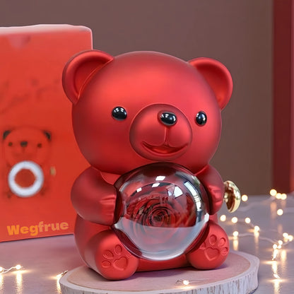 💜 Hgfnvllc® Eternal Love Rose Bear ✨ Romantic Preserved Rose Teddy Bear Gift Box for Her