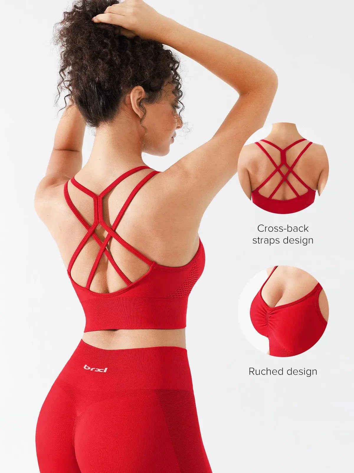 Seamless Criss Cross Spaghetti Racerback Sports Bra